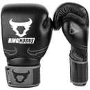 Ringhorns Destroyer Boxing Gloves - Leather - Black/Grey MMA Muay Thai Kickboxing - Gym Gear Australia