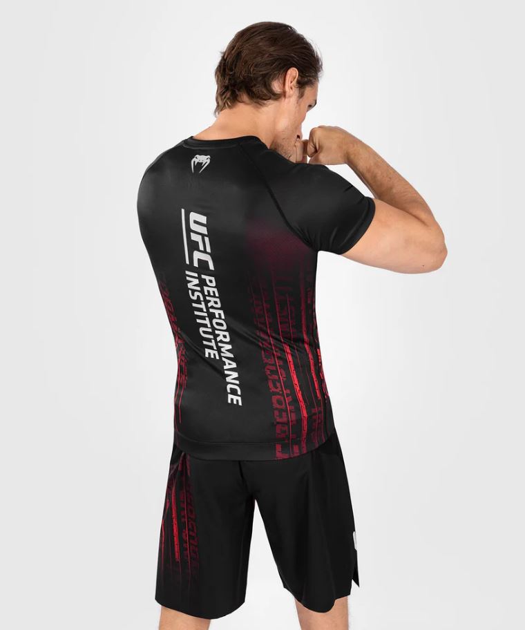 UFC Venum Performance Institute 2.0 Men’s Short-Sleeve Rashguard - Black/Red