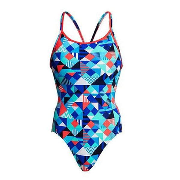 Funkita Check Republic Diamond Back One Piece Swimwear - Swimming Beachwear - Gym Gear Australia