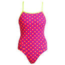 Funkita Daisy Dot Girls One Piece Swimwear - Beachwear Racer Strap Swimming - Gym Gear Australia