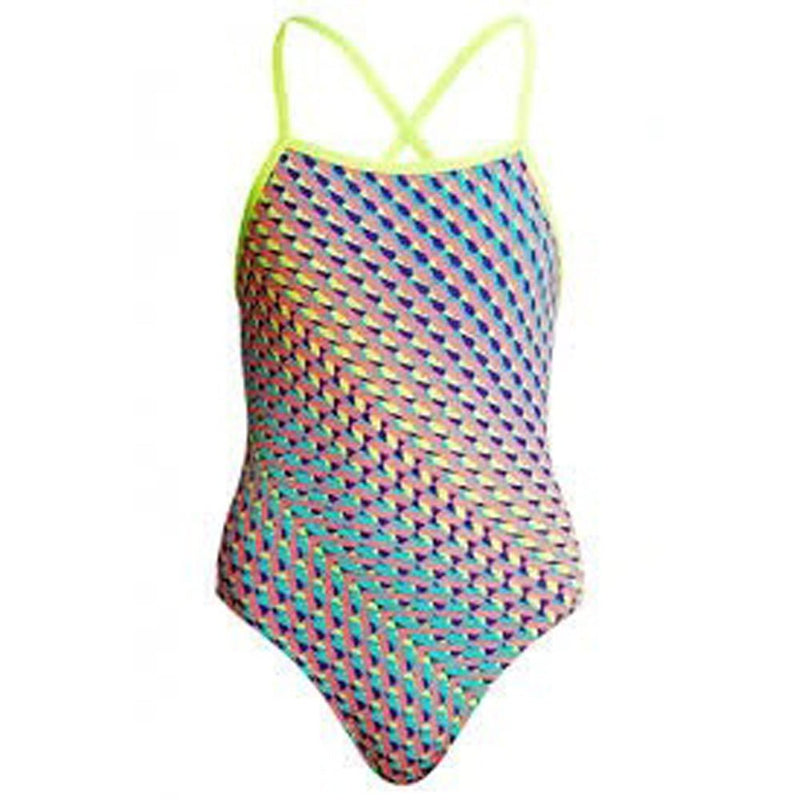 Funkita Glitter Girl Strapped In Ladies One Piece Swimwear Beachwear Multicolor - Gym Gear Australia