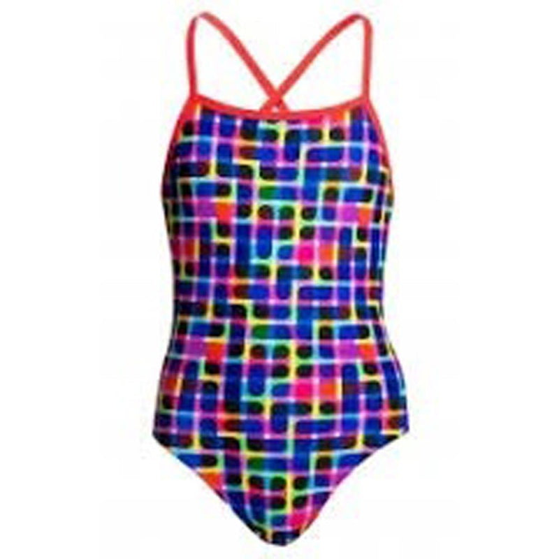 Funkita Inked Strapped In Ladies One Piece Swimwear Beachwear Multicolor - Gym Gear Australia