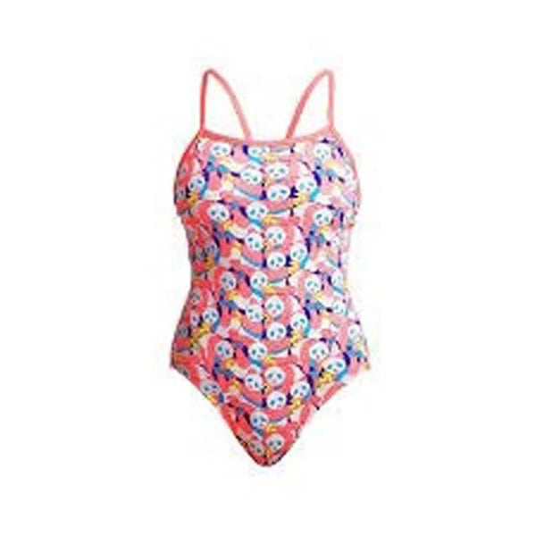 Funkita Pink Panda Eco Single Strap One piece Swimwear- Swimming beachwear - Gym Gear Australia