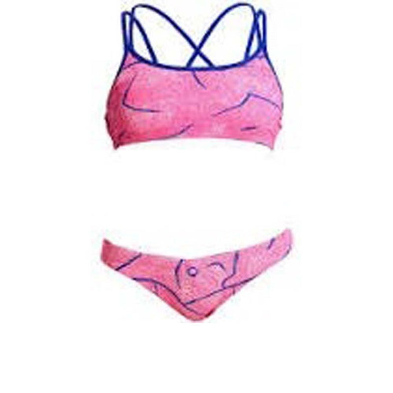 Funkita Rock Salt Criss Cross 2 Piece Girls Swimwear, - Swimming Beachwear - Gym Gear Australia