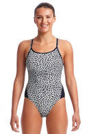 Funkita Snow Leaf Diamond back One Piece Swimwear - Swimming Beachwear Training - Gym Gear Australia