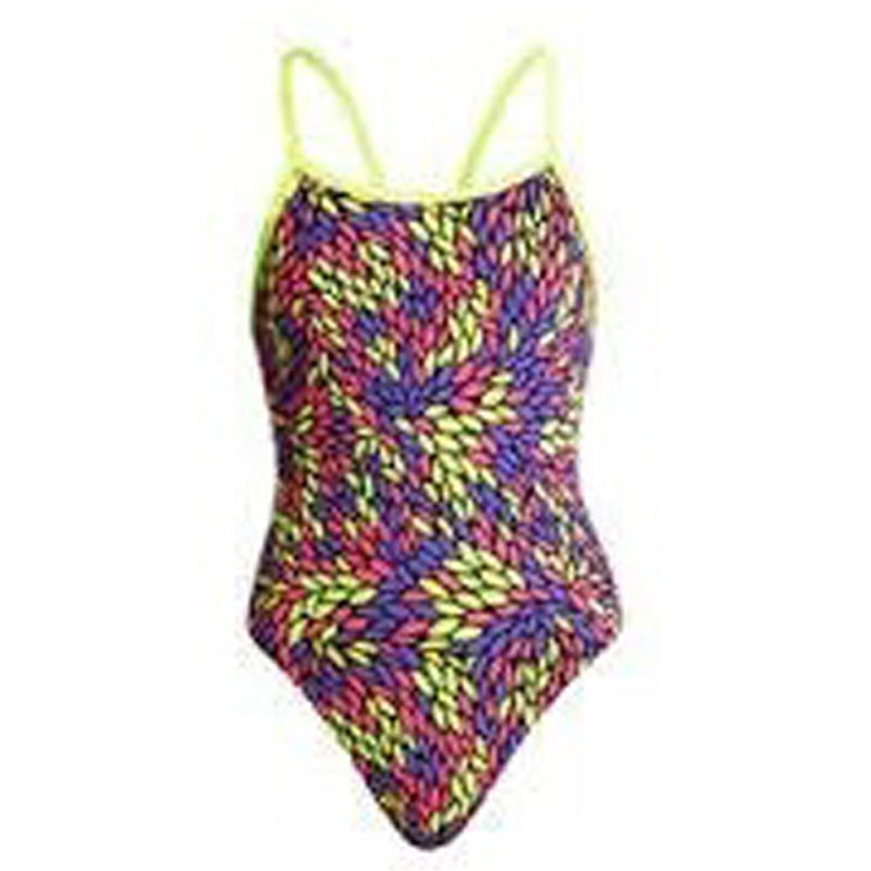 Funkita The Fall Single Strap One Piece V-Back Swimwear - Multicolor Beachwear - Gym Gear Australia