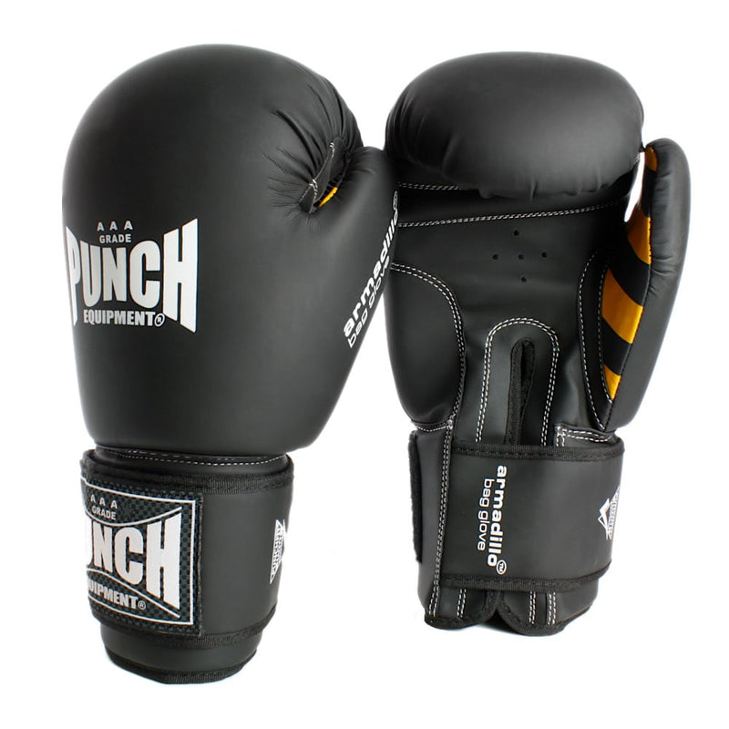 Punch Armadillo Safety Heavy - Duty Boxing Bag Gloves Matt Black - Gym Gear Australia