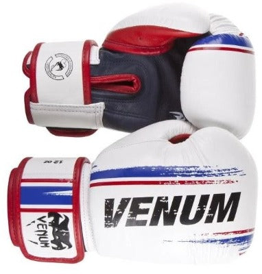 VENUM BANGKOK SPIRIT BOXING GLOVES - NAPPA LEATHER - White - Gym Gear Australia