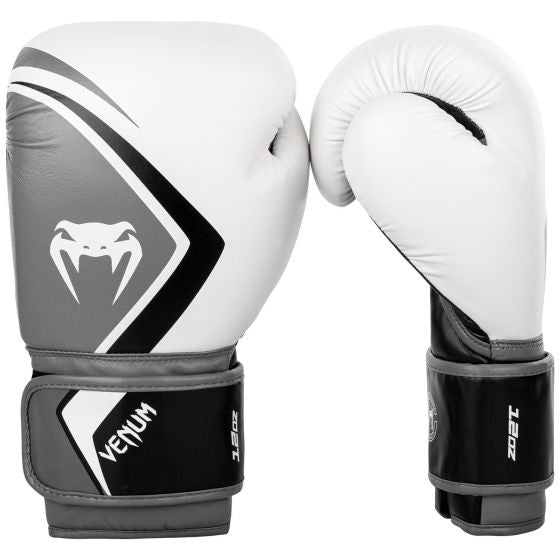 Venum Boxing Gloves Contender 2.0 - White/Grey-Black training sparring fitness - Gym Gear Australia